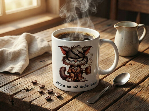 Keramický hrnek 330 ml Nečum na mě tímhle tónem – motiv kočky